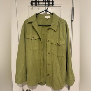 BP Green Wool Shacket